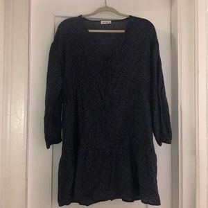 LACAUSA blue floral long sleeve dress